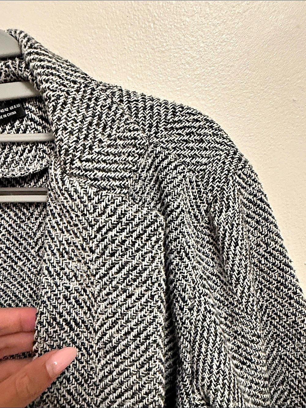 SHEIN Houndstooth Blazer Black & White Size Large - Picture 3 of 3